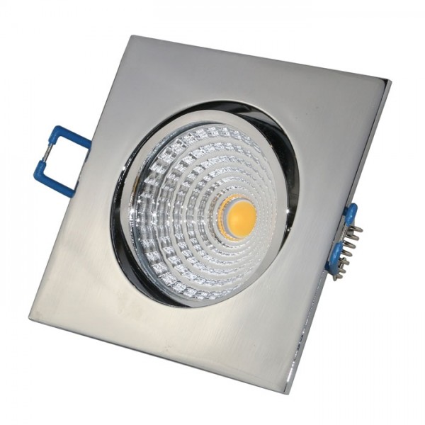 LED COB Einbaustrahler - eckig - chrom - glänzend - 7W