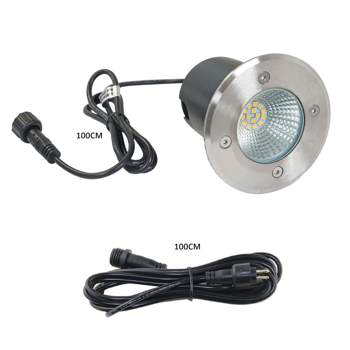 3 Stück LED Gartenstrahler FLIN – Je 11,5 W, 837 Lumen, Warmweiß, IP66, Mit Schuko-Stecker
