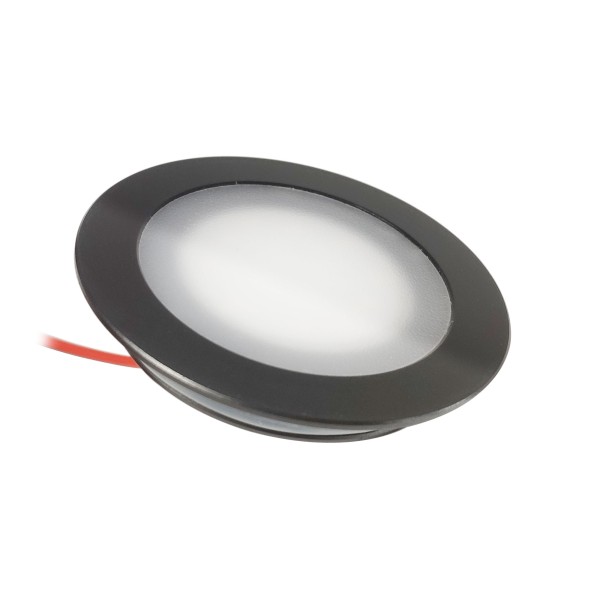 LED Einbauleuchte slim schwarz 3000K - 0,9W - ultraflach 12V DC