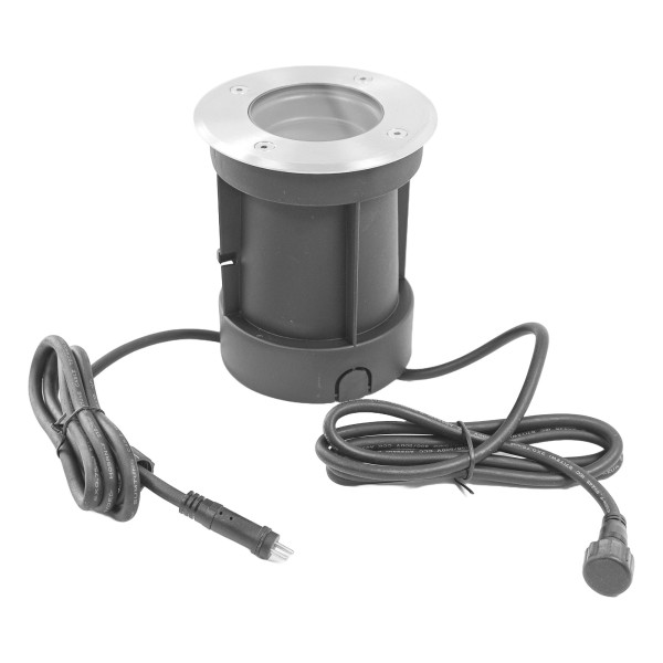Gartus Bodeneinbauleuchte 12V AC – Schwenkbare GU5.3/MR16 Fassung Edelstahldeckel, ohne Leuchtmittel