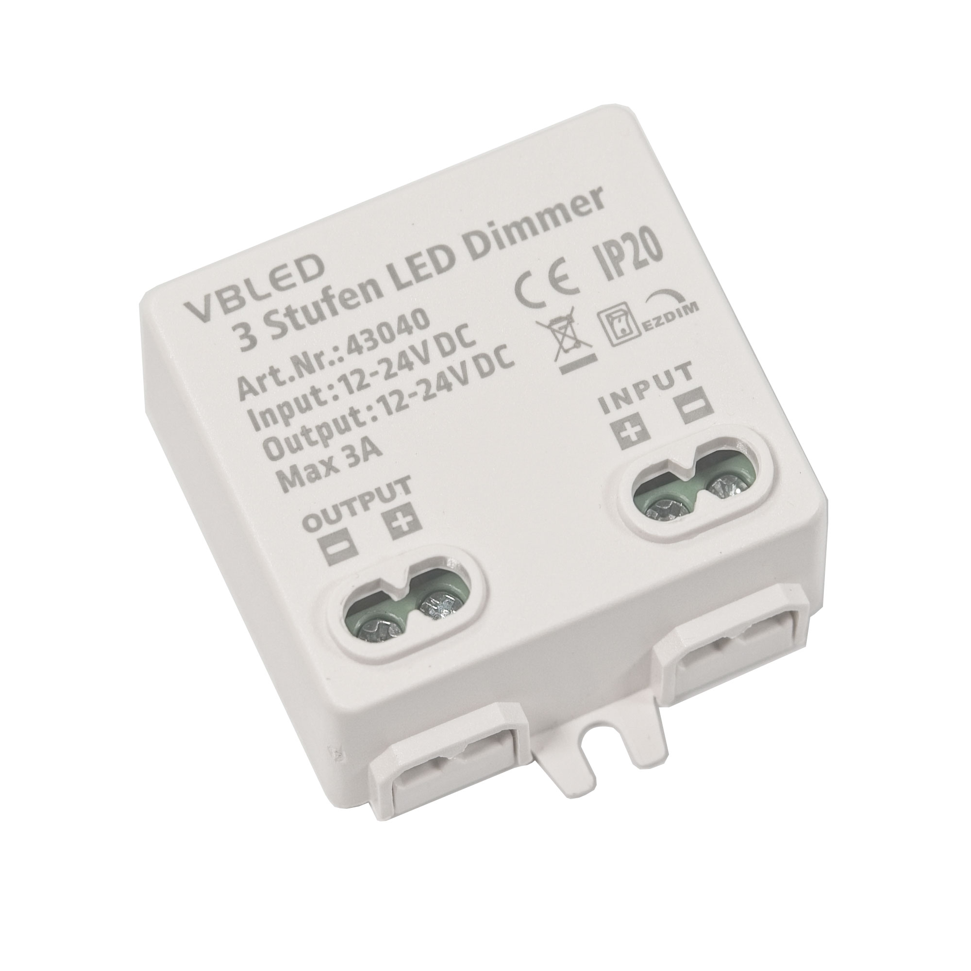 "EZDIM" 3 Stufen LED Dimmer 12V24V DC 3A Max für dimmbare LEDLeuchte