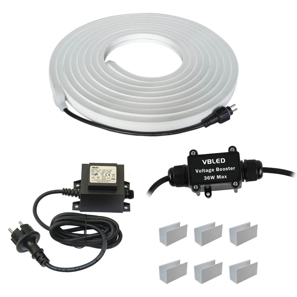 12V LED Streifen Set mit Fernbedienung und Netzteil, 500cm