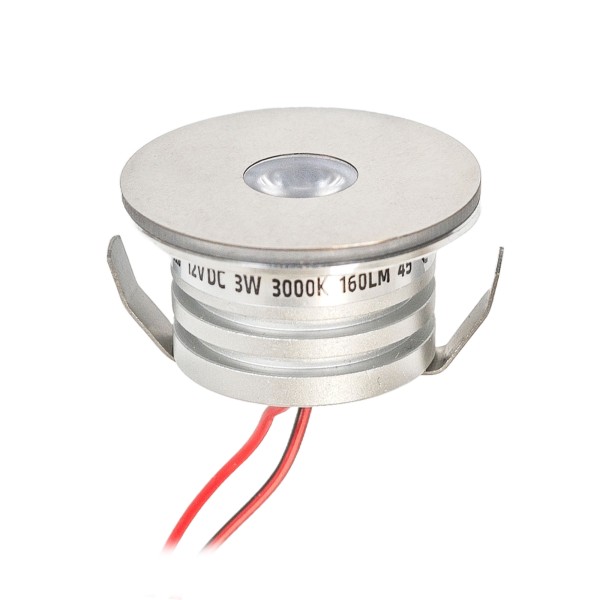 3W Mini Einbaustrahler Mini Spot "NOVOS"- 12V VDC -3000K leuchtet vorne & seitlich