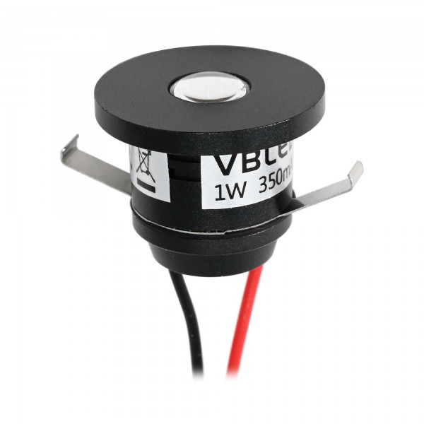 1W LED Mini Einbauspot &quot;ALDYNE&quot; Schwarz 3VDC 350mA 3000K