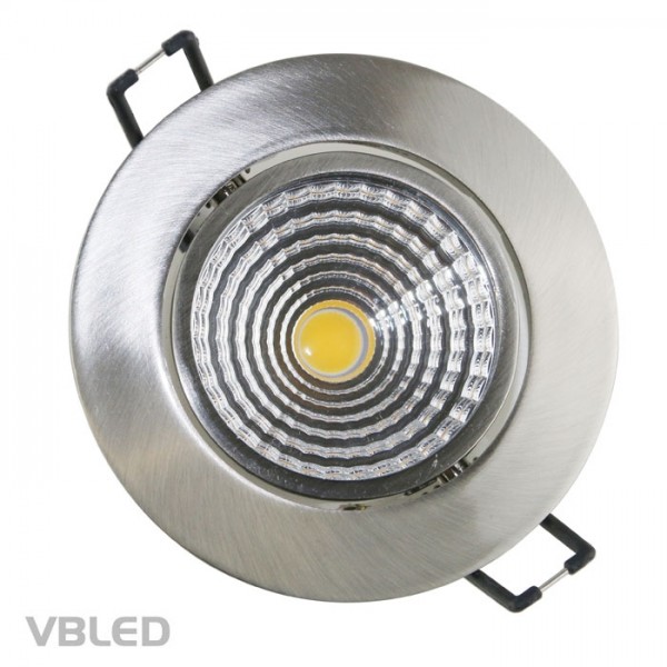 VBLED LED COB Einbaustrahler - rund - Druckguss - gebürstet - 7W