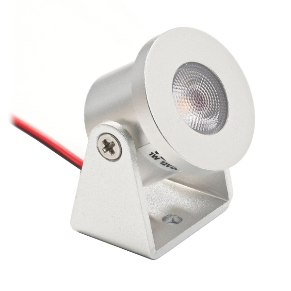 1W Mini LED Aufbaustrahler &quot;Alyana&quot; Silber 12VDC 3000K