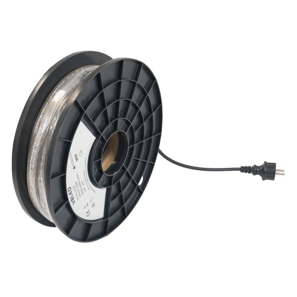 15m LED Baustellen-Lichtband 230V - 6000K Kaltweiß - 24000lm - IP67 Wasserdicht mit Kabeltrommel