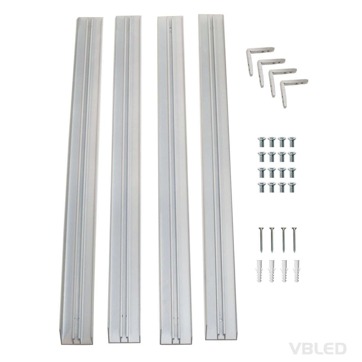 VBLED Aufputz-Rahmen Für LED-Panel – 120x30 Cm, Weiß, Schneller Aufbau Ohne Schrauben