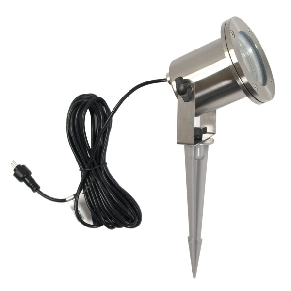 LED-Teichstrahler / Gartenteich Licht 12V, aus Edelstahl IP68 mit MR16 Fassung ohne Leuchtmittel