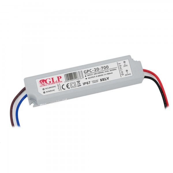 Konstantstrom LED-Netzteil, 21W, 700 mA, 9-30 V DC, IP67