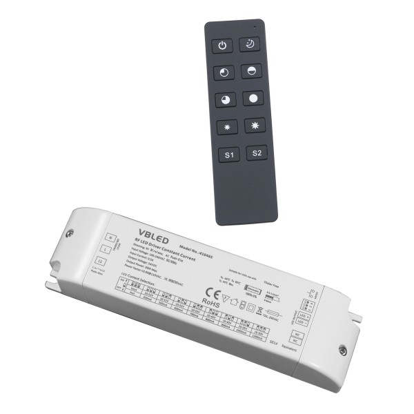 Inatus 8-Stufen LED-Trafo Set (Max. 36W) - Konstantstrom 350-1200mA - Inkl. 2,4GHz RF Fernbedienung