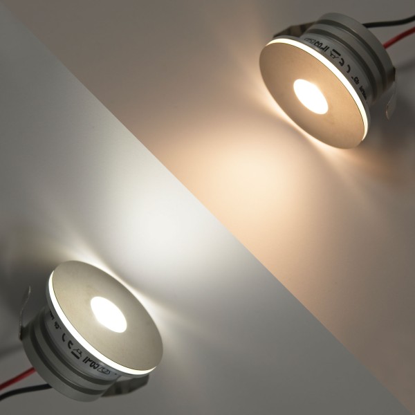 3W Mini Einbaustrahler Mini Spot - "Luxonix" Tunable white 3000K/4000K leuchtet vorne & seitlich