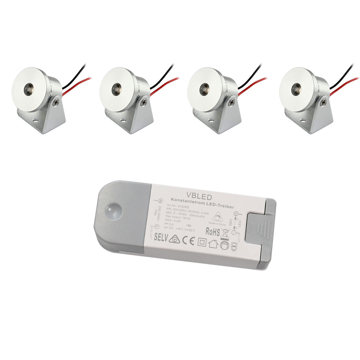 VBLED® 1W LED mini recessed spotlight -FOCOS mini pot - 12V DC - IP44