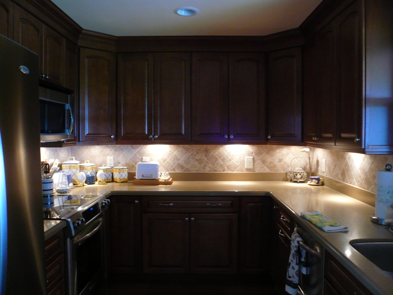 3er-Set runde LED-Schrank-Küchen-Unterbau-Leuchte, Edelstahl gebürstet,  12V, 2W, warm weiß, D=65