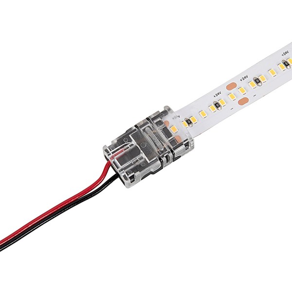 professionelle Einfarbig LED Streifen Verbinder - Kabelverbinder 10mm 2 PIN ohne Löten