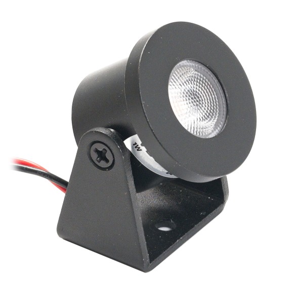 1W Mini LED Aufbaustrahler &quot;Alyana&quot; schwarz 12VDC 3000K