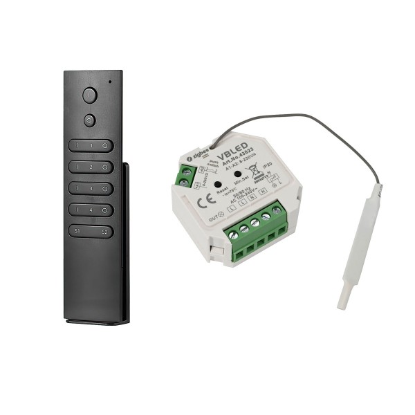 ZigBee 3.0 Unterputz Dimm-Aktor Dimm-Schalter mit Fernbedienung für 230V max. 200W LED 400W Halogen ZigBee 3.0 Unterputz Dimm-Aktor Dimm-Schalter mit Fernbedienung für 230V max. 200W LED 400W Halogen