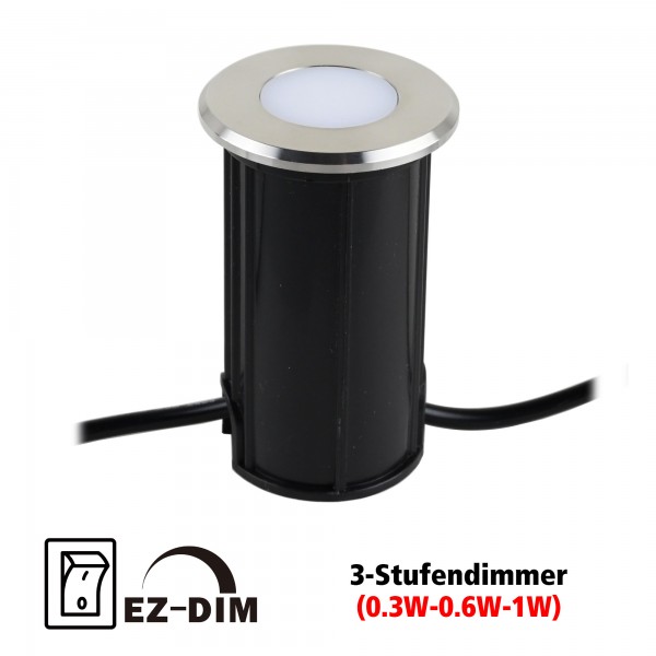 LED Bodeneinbauleuchte "Callis" Warmweiß 1W 12V EZDIM