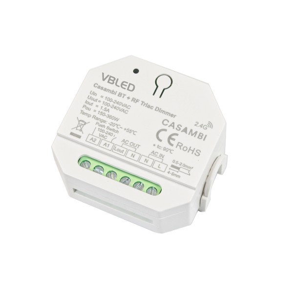 Casambi Bluetooth &amp; RF LED-Dimmer 230V AC 345W