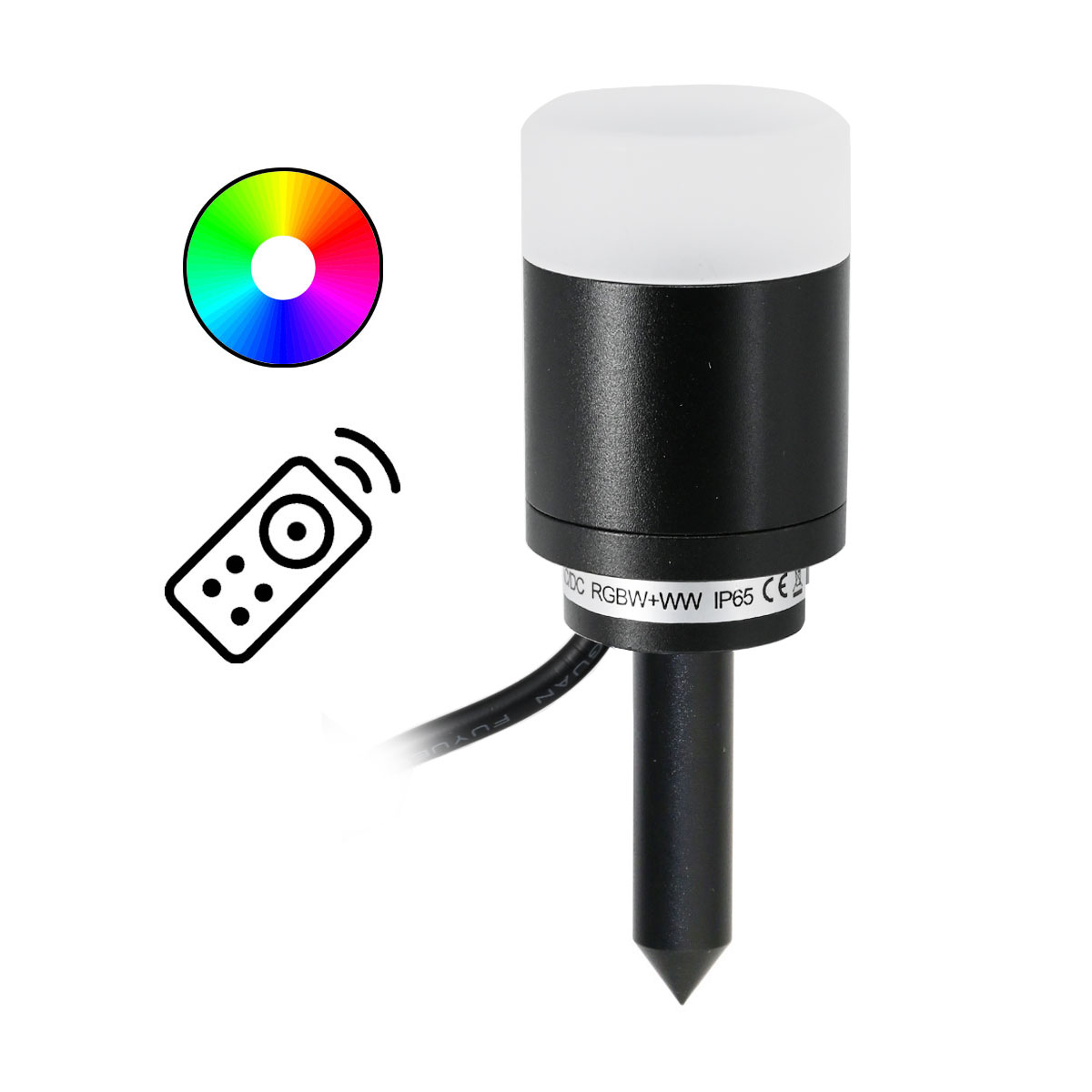 RGB+W LED Gartenleuchte STELLA 1W 12V AC IP65 VBLED