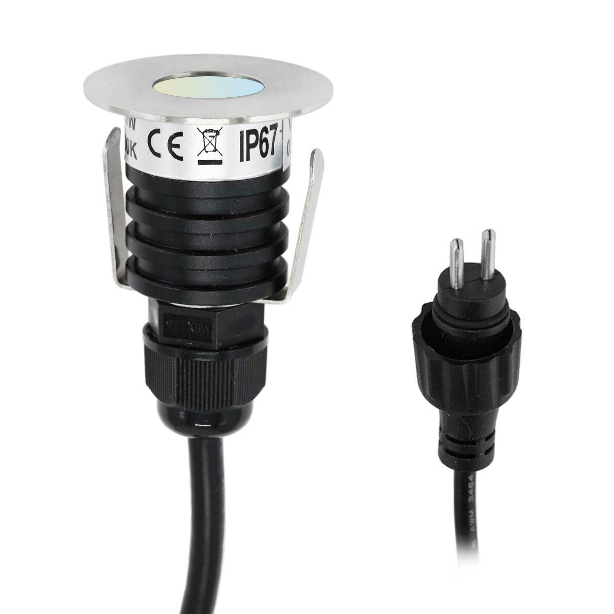 Led Boden-EinbauLeuchte "EBL Slim ECKIG BL" BLAU Alu Matt 12V 0,5W IP67
