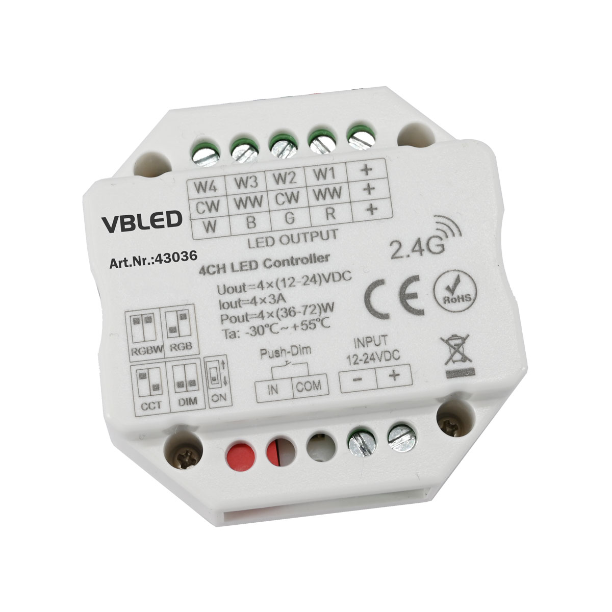 EUROLITE RGB LED Strip Wandpanel – Funk-Wanddimmer Für LED-Streifen Mit 10 Programmen